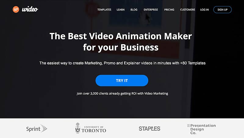 Wideo animated online video creation platform