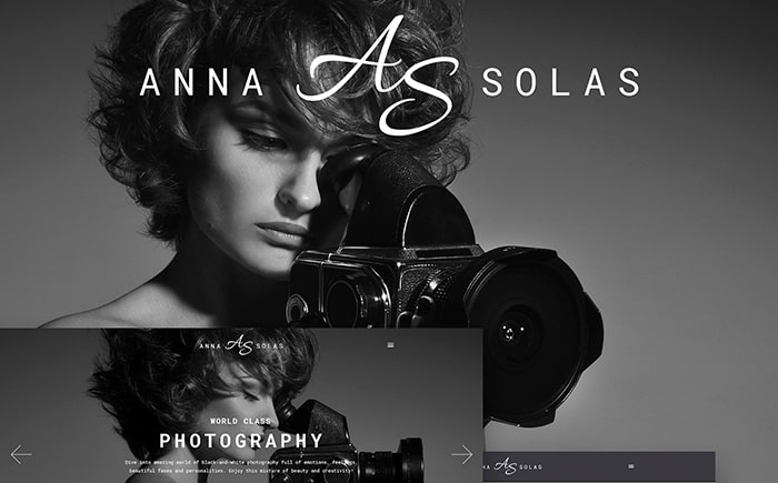 Anna Solas - Photographer Portfolio WordPress Theme 