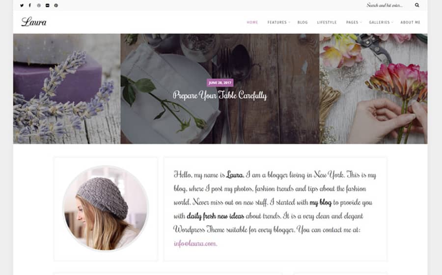 Laura - A Feminine Blog WordPress Theme