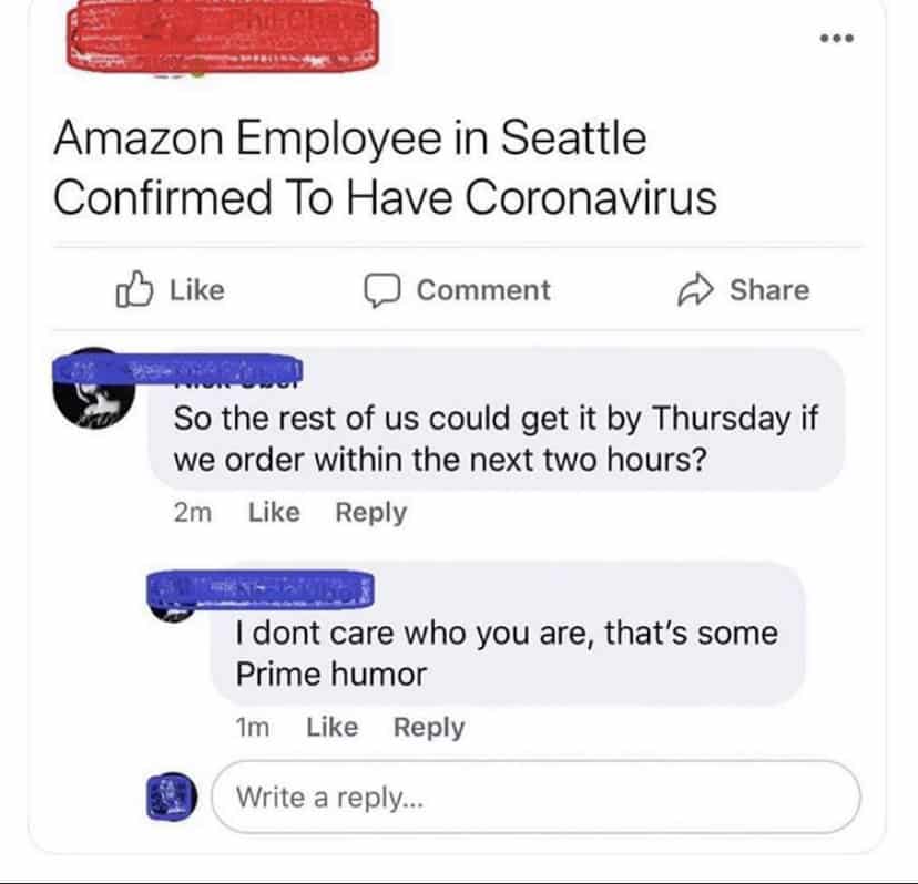 coronavirus meme of amazon prime
