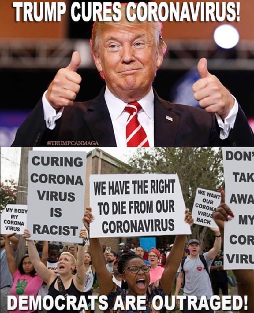 trump coronavirus meme of outraged democrats