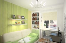 идея яркого дизайна маленькой комнаты в общежитии